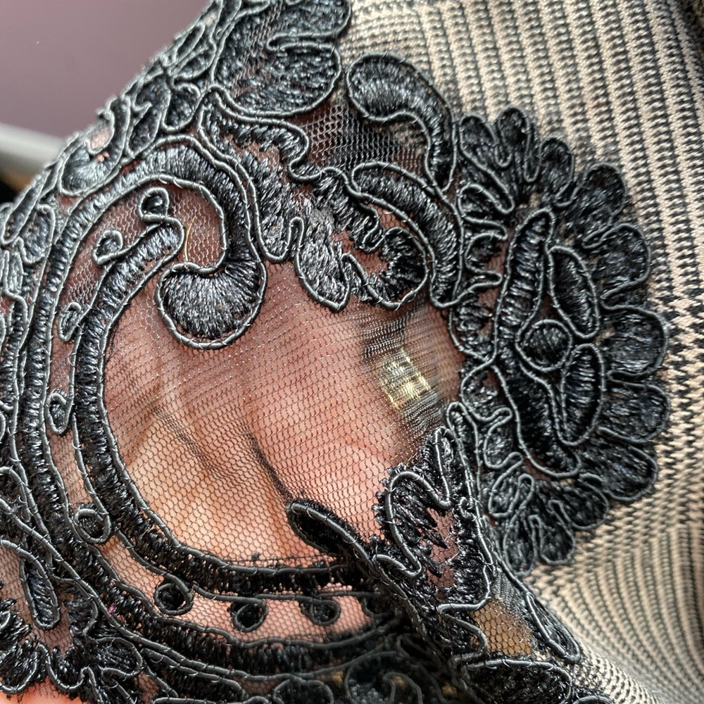 Lace and plaid dress skirt